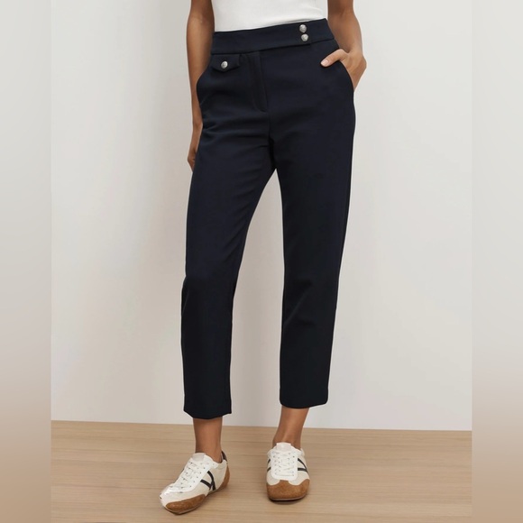 VERONICA BEARD Renzo Crest Black Button Dress Pants 12 - Picture 3 of 12